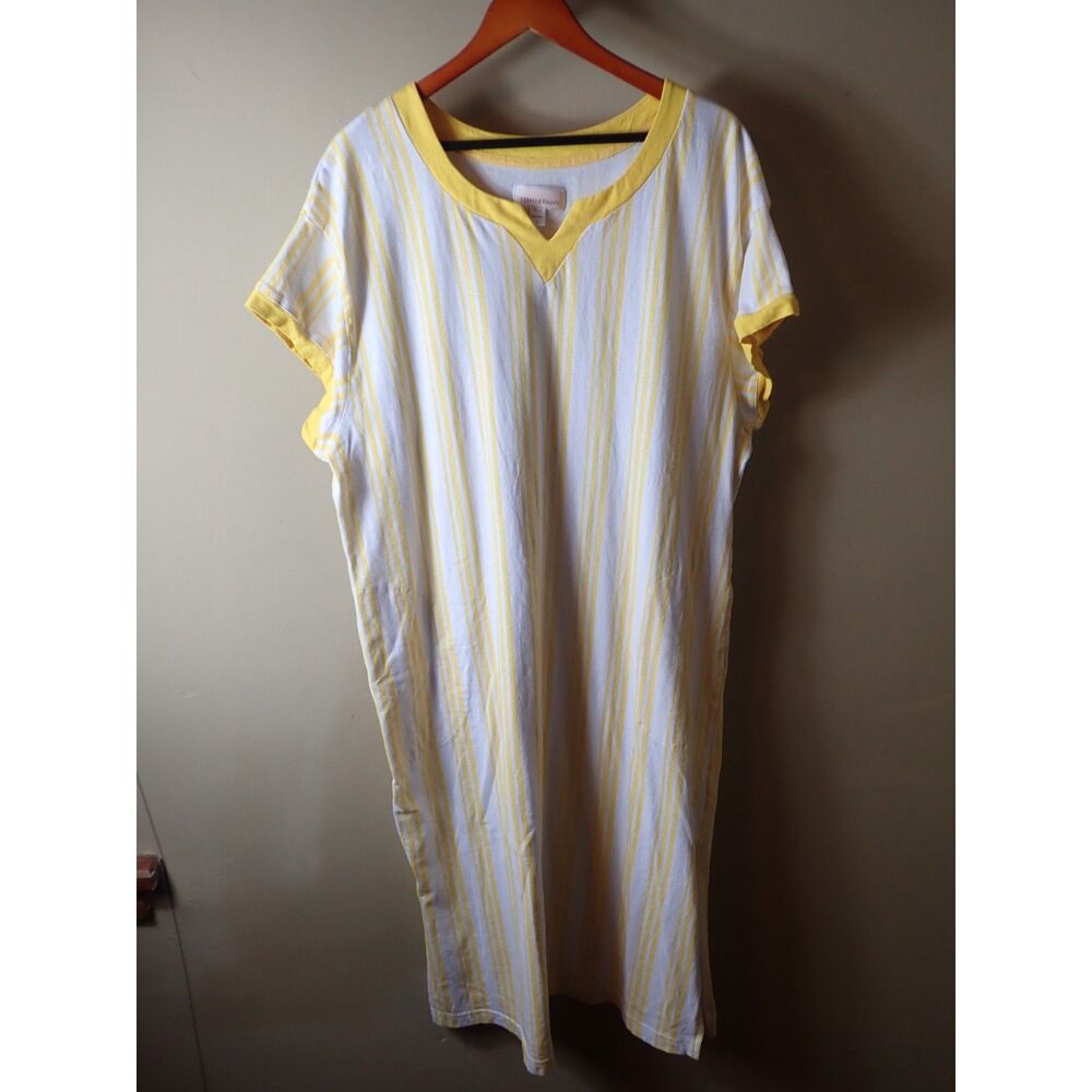 Stan Herman Yellow Stripped Summer Sundress Maxi Dress Large The Hamptons Beach